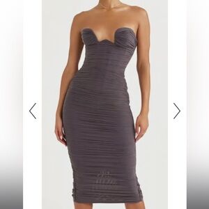 House of CB Cindy Strapless Ruched Bodycon dress size small